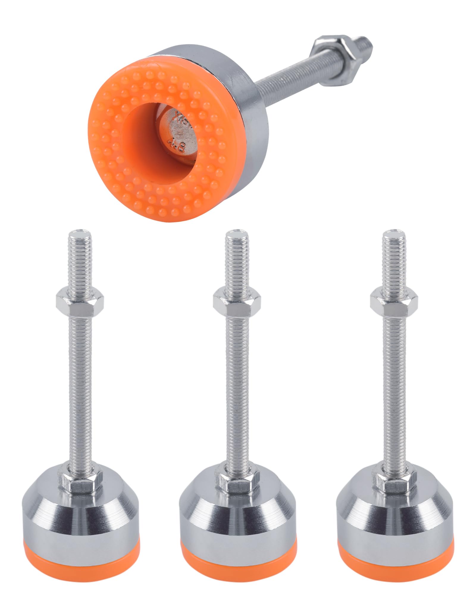 SPDYCESS 4 PCS Furniture Adjustable Feet, M8×80mm×Ø40mm Thread Heavy Duty Carbon Steel Leveling Foot Adjuster Leveller Buffering Floor Protector Reduce Noise for Machine Table Furniture Feet