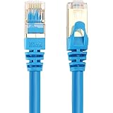 Postta CAT7(1.5 FT)10 Gigabit 600MHz Network Ethernet Patch Cable SSTP/SFTP Double Shielded RJ45 LAN Cord -1 Pack(Blue)