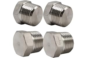 Horiznext npt 1/2 male threaded hex head pipe plug, stainless steel 304,(pack of 4)