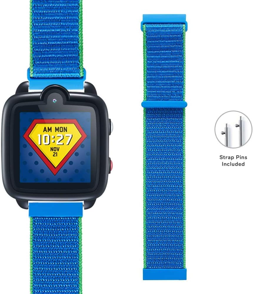 TickTalk 3 Replaceable Wrist Band, Woven Nylon Material, Adjustable Hook-and-Loop Fastener, More Breathable, More Comfortable (2 Strap Pins are Included) (Royal Blue)