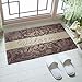 Rubber Doormat Indoor Low Profile Non-Slip Washable Welcome Mat for Front Porch Entrance Shoe Scraper Absorbent Decor Office Hall Entry Floor Mat Inside Bedroom Carpet Home Kitchen Rug 18x30