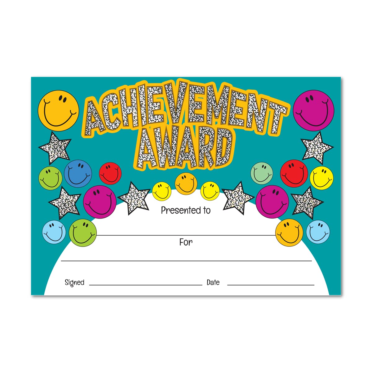 SuperStickers 'Achievement Award' Sparkling Cerificate. A5 certificates, Pack of 20.