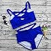 Prograce Women's Sexy Criss Cross High Waisted Bandage 2PCS Bikini Set, S Sapphire Blue