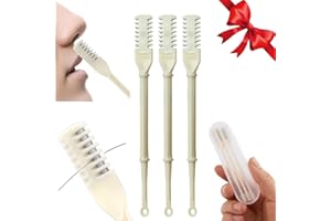 ZEZZO 2-in-1 Nasal Hair Cutter, 2024 Upgraded Double Sided Nose Hair Knife, Nostril Hair Remover Tool 360° Rotating Nose Hair Trimmer, Manual Nose Hair Trimmer with Ear Picker for Women Men (White 3 Pcs)