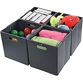 Neadas Plastic Storage Cubes Bin, Foldable Cubby Cubes with Handles, Pack of 4
