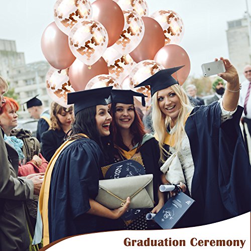 TIRIO Rose Gold Confetti Balloons 36Pcs, 12 Inch Premium Quality Rose Gold Latex Party Balloons Great for Weddings, Birthdays, Bridal Shower Decorations, Engagement, Graduation Party.