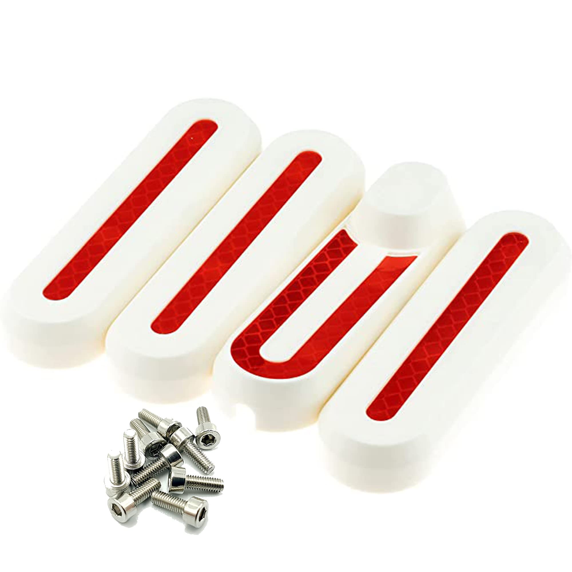 Vestigia® - Side Wheel Cover & Reflective Strip Set Replacement For Xiaomi M365 & Pro, 2 Electric Scooter - Spare Parts for E-scooter (White)