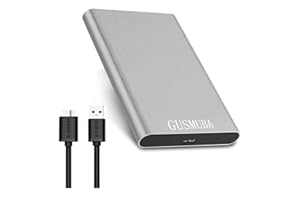 GUSMUBA Disque dur externe 2 To, disque dur portable, câble de données USB 3.0, disque dur de 2 To, stockage de données, exte