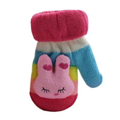 Soft Knitted Winter Gloves for Children, Pink, 0-2 Jordan Ubuy
