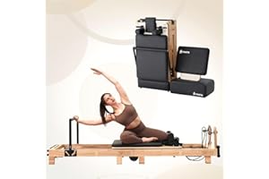 Pilates Reformer, PAETA Wooden Foldable Pilates Reformer Machine with Springs, Pilates Machines for Home Use and Studio, Pila