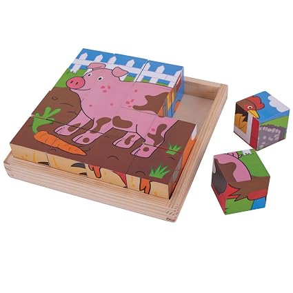 Bigjigs Toys Farm Cube Puzzle (16 Piece)