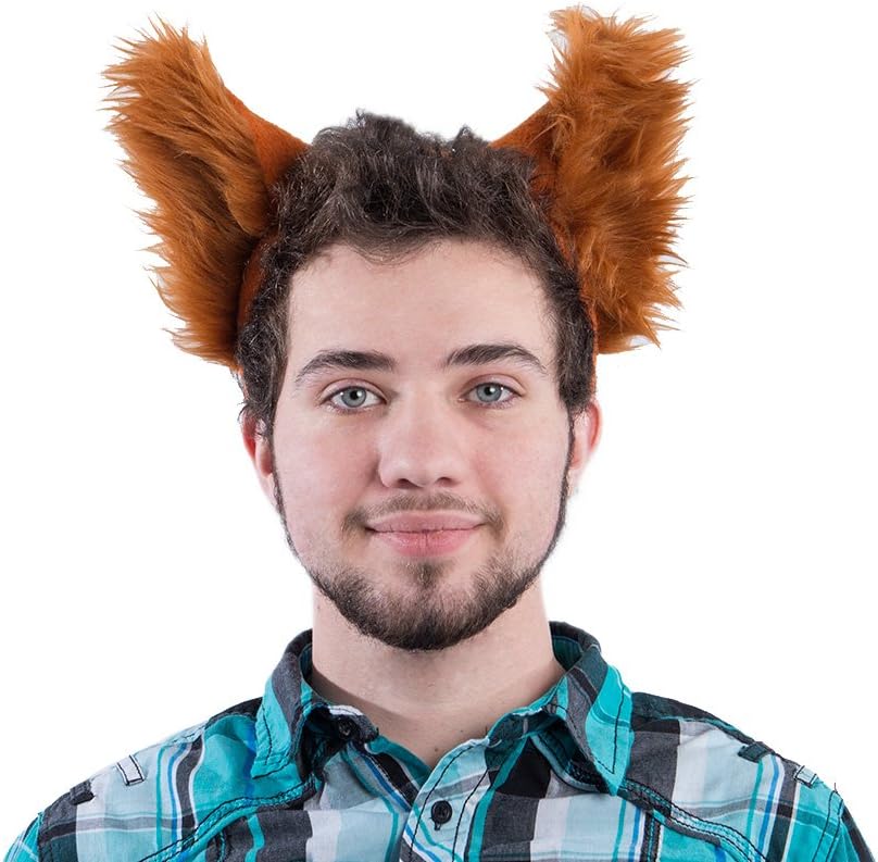 Classic Wolf Ear Headband Costume Furry Ears - Rust