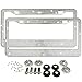 Jmkcoz 2 Pack Bling License Plate Frames Metal Chrome Luxury Crystal Bling License Plate Frame + Crystal Screw Caps for Both Front and Back License Waterproof Crystal Metal Stainless