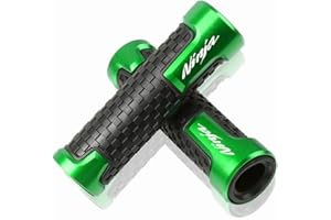 LANQIAN 7/8" 22mm CNC Alu Motorcycle Handlebar Grips for Ninja 400 650 1000SX ZX6R ZX9R ZX10R ZX12R ZX14R ER6F ER6N Green