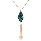 Long Necklaces For Women Statement Arrowhead Acrylic Pendant Necklaces Boho Tassel Y Necklace Fashion Jewelry