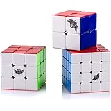D-FantiX Cyclone Boys 2x2 3x3 4x4 Speed Cube Stickerless Magic Cube Puzzles Toy Bundle Set of 3