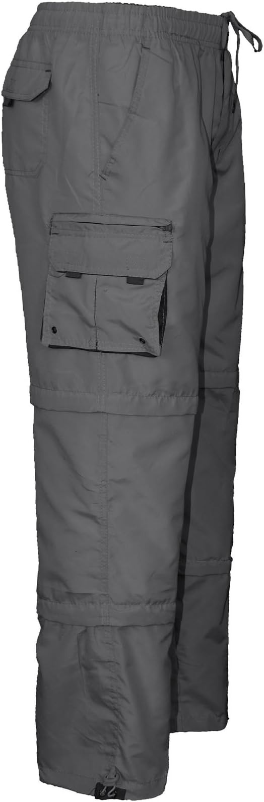 Mens 3 in 1 Elasticated Waist Summer Cargo Combat Trousers Lightweight Pants