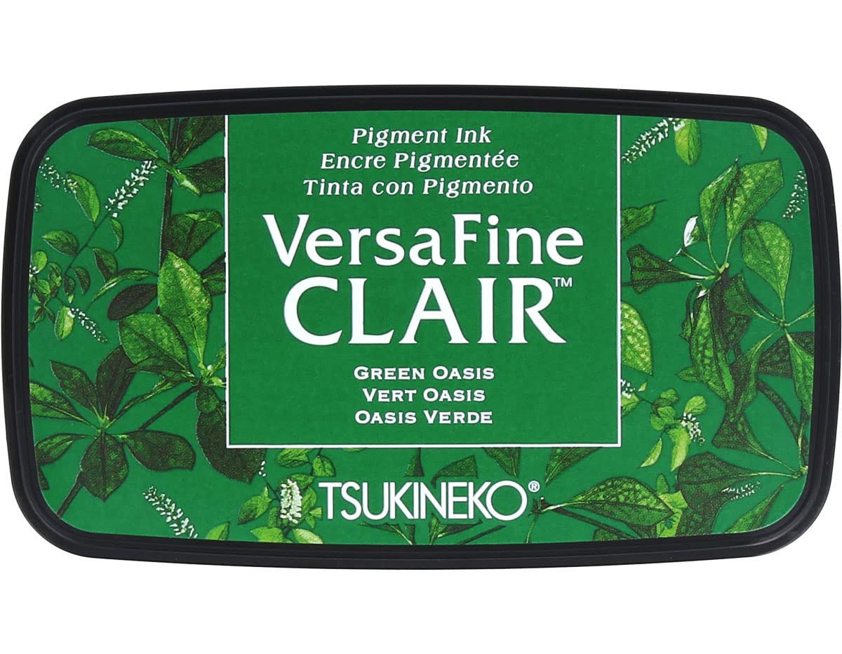 Tsukineko VF-CLA-501 Oasis Versafine Clair Ink Pad, Synthetic Material, Green, 5.6 x 9.7 x 2.3 cm