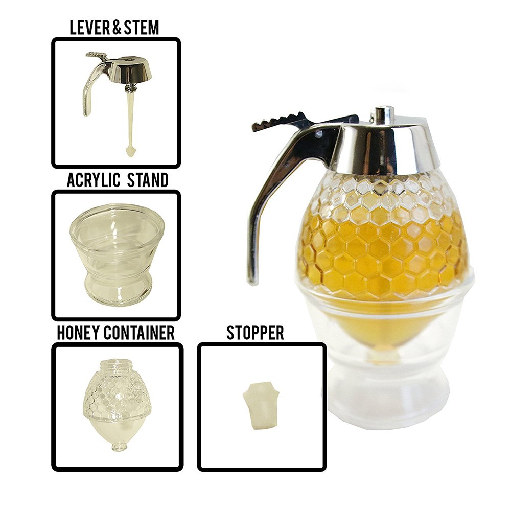 Honey dispenser, 200ML honey and syrup dispenser USES foodgrade