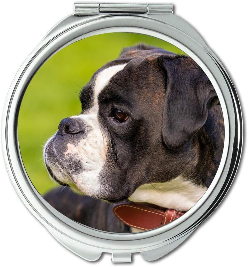 Yanteng Mirror,Makeup Mirror,Dog Boxer Pet Animal Dog Look Boxer Dog Portrait,Pocket Mirror,Portable Mirror