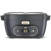 Ninja&reg; MultiPot&trade; XL 12-in-1 Multicooker, Cyberspace, MZ1001BL1 | 12 functions, 3 pots, Slow Cook, Shallow Fry, Sear/Saut&eacute;, and more, Oven-Safe, Nontoxic Ceramic, Dishwasher Safe, 1500W