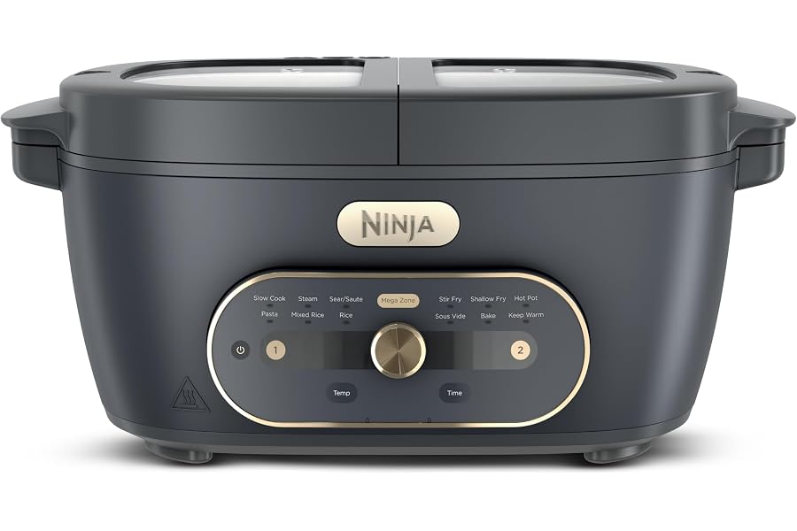 Ninja® MultiPot™ XL 12-in-1 Multicooker, Cyberspace, MZ1001BL1 | 12 functions, 14QT Total Capacity, Slow Cook, Sear/Sauté, Hot Pot, Sous Vide, Oven-Safe, Nontoxic Ceramic, Dishwasher Safe