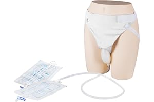 YOOGUSTO Wearable Urinal Bag with Reusable Silicone Urine Catheter Bag (2000ml & 1000ml), Portable External Urine Collector Bag for Men White