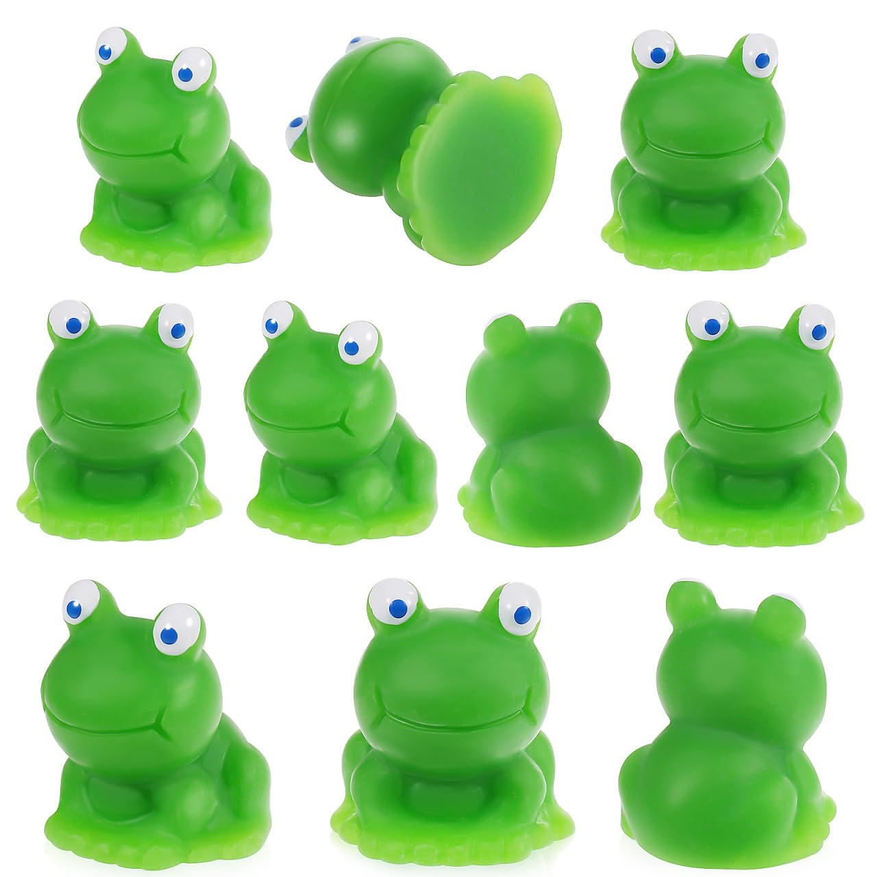 Homoyoyo 10Pcs Mini Frog Garden Decor: Mini Resin Frogs Figurines Resin Figurines,Green Miniature Small Bulk Cute Small Ornaments for Garden Home Office Decor Micro Landscape DIY Bonsai Crafts