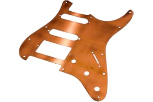 QINHRETUO HSS Metal Matte Aluminum Strat Style Pickguard 11 Hole Anodized ST Pick Guard Scratch Plate for USA/Mexico ST/Strat (Red copper)