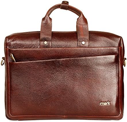 Men Messenger Bag Waterproof Leather Computer Laptop Bag 15.6 inch Briefcase Case Vintage Retro Genuine Leather Large Satchel Shoulder Bag College Brown