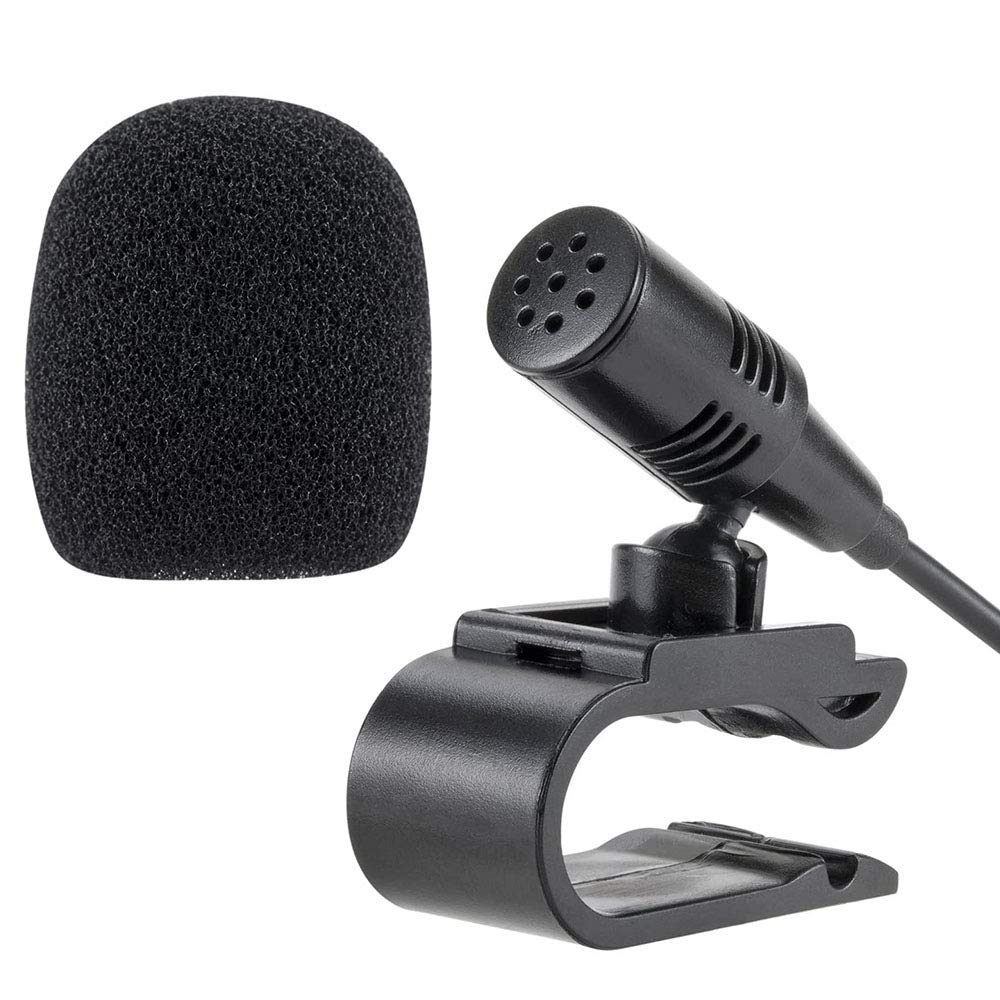 NewTH 3.5mm External Microphone with 3m Assembly Cable Mic Compatible with JVC Kenwood Boss Sony Jensen Alpine for Car and Vehicle Head Unit with Bluetooth Enabled Stereo, Radio, GPS and DVD