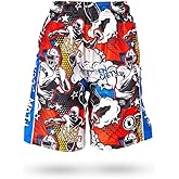 Flow Society Comic Football Attack Boys Athletic Shorts - Activewear - Patterned - Youth Shorts - Football Apparel - Gear