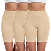 FRESBEIT 3 Pack Slip Shorts for Women Under Dress Comfortable Smooth Boyshorts Panties Biker Shorts