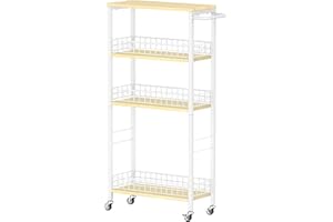 Slim Storage Cart White Narrow Storage Cabinet 4 Tier Laundry Room Organization Mobile Bathroom Shelving Unit Organizer Rolli