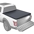 CARMOCAR Quad-Fold Soft Folding Truck Tonneau Cover Replacement for Ford F-150 2015-2024 Styleside Waterproof Tonneau Covers Top Mount Assembly LED Lamp 6'5" Bed