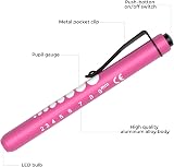 RISEMART Pen Torch 2Pcs LED Pen Light Pupil Gauge 5cm Ruler Nurse EMT Purple view 6