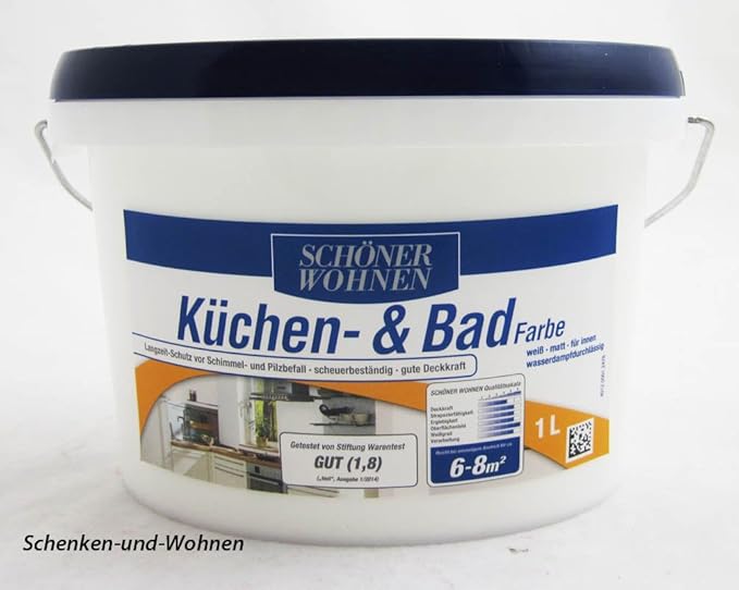 Küchen- und Badfarbe weiß matt 1 l Schöner Wohnen: Amazon.de: Baumarkt