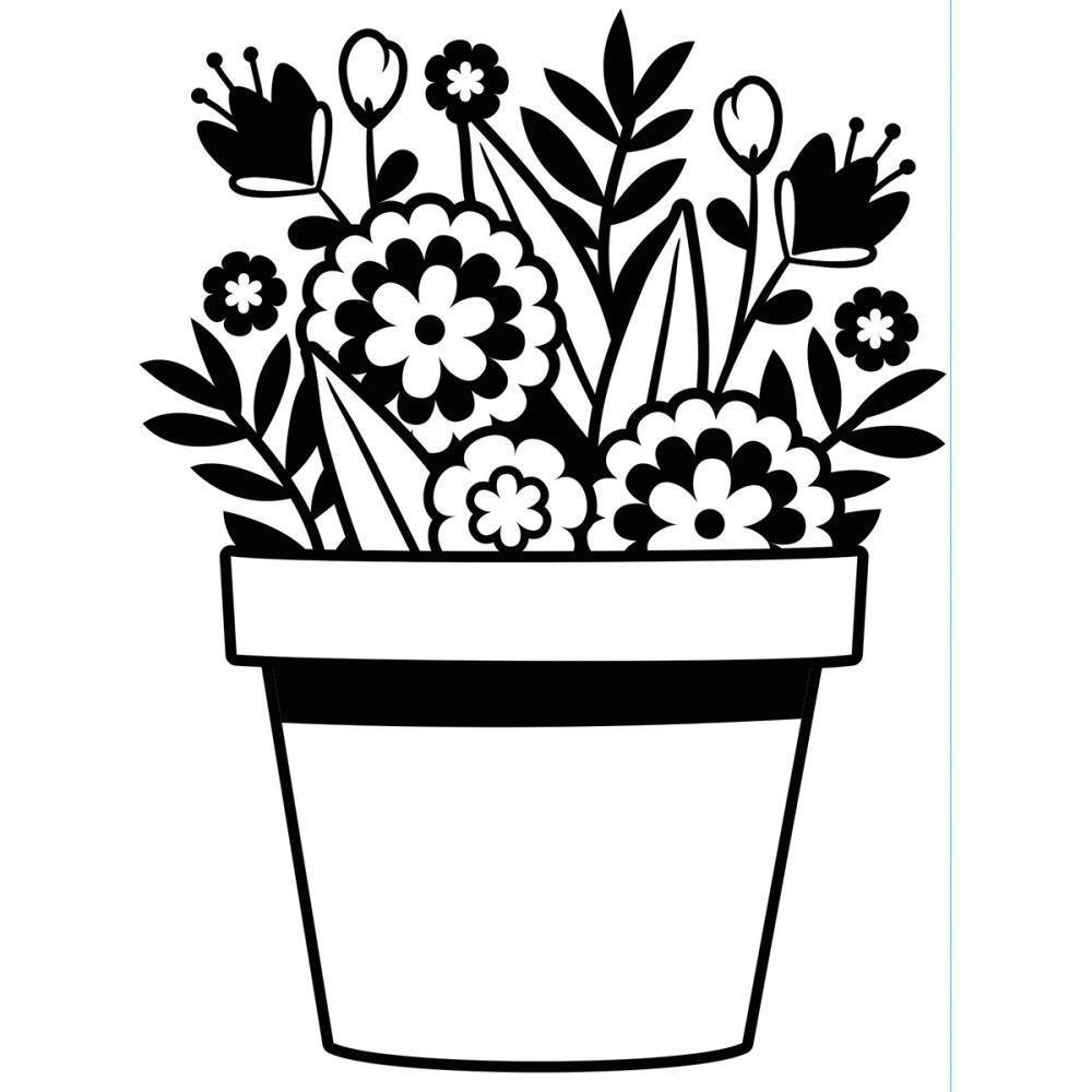 Darice Embossing Folder Flowers in Pot, Acrylic, Clear/White, 4.25-Inch x 5.75-Inch/ 3-Piece