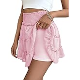 Women's Summer Skirt High Waisted Ruffle Tennis Sports Skater Running Flowy Skort Over Night Fairy Mini Skirts Y79