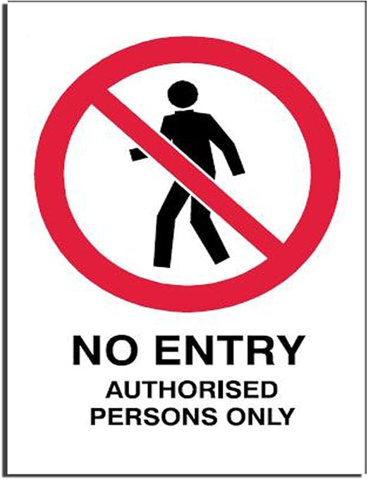 Senal Para Prohibir Entrada A Personas No Autorizadas Con Texto En Ingles Amazon Es Hogar