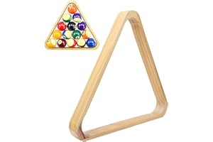 Solid Wood Billiard Rack Triangle, UK Standard Size Pool & Snooker Ball Rack, Felt Safe Rounded Edges for 8-Ball & 9-Ball