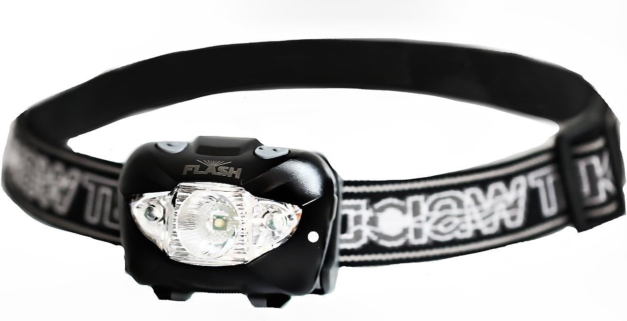 #1 Brightest & Best Flash LED CREE Headlamp Flashlight w/ Red Lights for Night Running, Hunting, Fishing, Camping, Reading, Jogging, Walking - Waterproof, Long Battery Life, Adjustable Beam, Durable, Lightweight, Easy to Use,, 60 Days + Free Bonus!