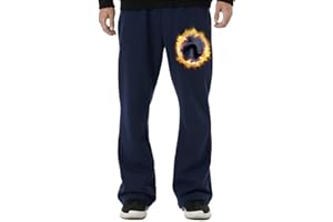 BRISIRA Mens Sweatpants Flare Fleece Baggy Pants Wide Leg Warm with Deep Pockets Elastic Drawstring Bell Bottom