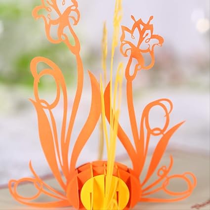 1 Pcs Creative Carte De Pliage Pop Up 3d Papier Decoupant Jonquille Anniversaire Papier Decoupe Gravure Thanksgiving Cadeau Carte De Voeux 15x15cm Amazon Fr Fournitures De Bureau