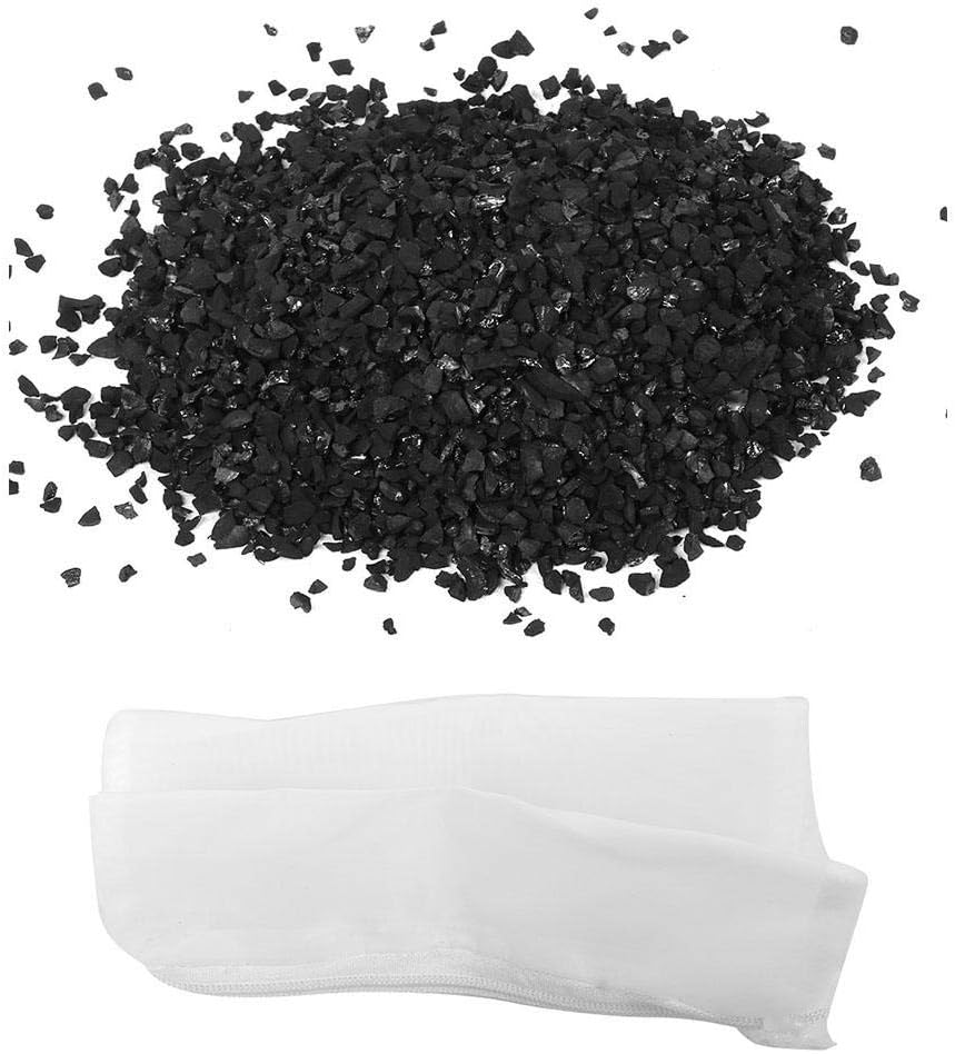 Hffheer Activated Carbon Aquarium Deodorization Activated Carbon Fish Tank Filter Activated Carbon Pellets with Mesh Bags