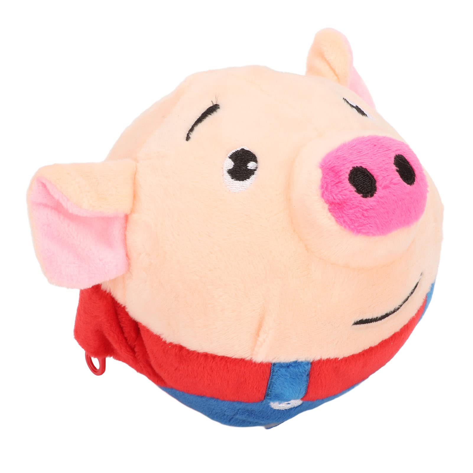 Ozgkee Bouncing Ball Toy for Dogs, Pet Bouncing Ball USB Rechargeable Interactive Dog Toys Washable Cartoon Pig Plush Sound Electronic Dog Toy for Puppy