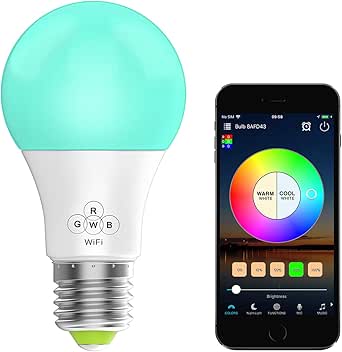 Smart Bulb No Hub Required, Dimmable Multicolor WiFi Light Bulb, A19 6