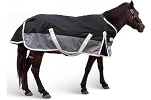 SCGFPOE Winter Blanket for Mini Horse, Pony, Donkey, Llama, Alpaca, Small Equine- 220g Filled Medium Weight Winter Horse Blanket - 1200D Water Resistant (50‘’)
