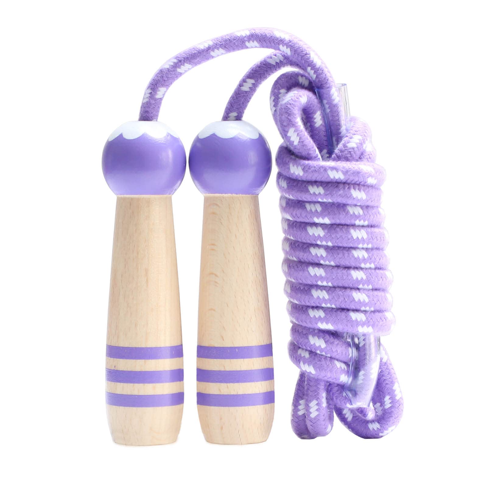 Skipping Rope Kids 7ft Adjustable Cotton Skipping Rope with Wooden Handle for Boys Girls Fitness Outdoor