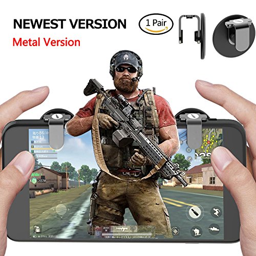 Mobile Game Controller, Yobenki Mental PUBG Mobile Controller Sensitive Shoot Button and Aim Key L1R1 Shooter Controller for PUBG/Knives Out/Rules of Survival, Gaming Joysticks for Android IOS(1 Pair) Mobile Game Controller, Yobenki Mental PUBG Mobile Controller Sensitive Shoot Button and Aim Key L1R1 Shooter Controller for PUBG/Knives Out/Rules of Survival, Gaming Joysticks for Android IOS(1 Pair)